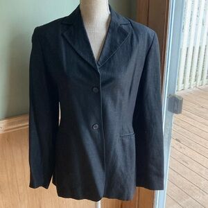 Vintage Giorgio Sant Angelo lined black linen blazer jacket